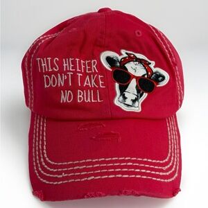Heifer Cow Hat Farm Country Womens Ladies Adjustable Baseball Cap Crazy or Bull